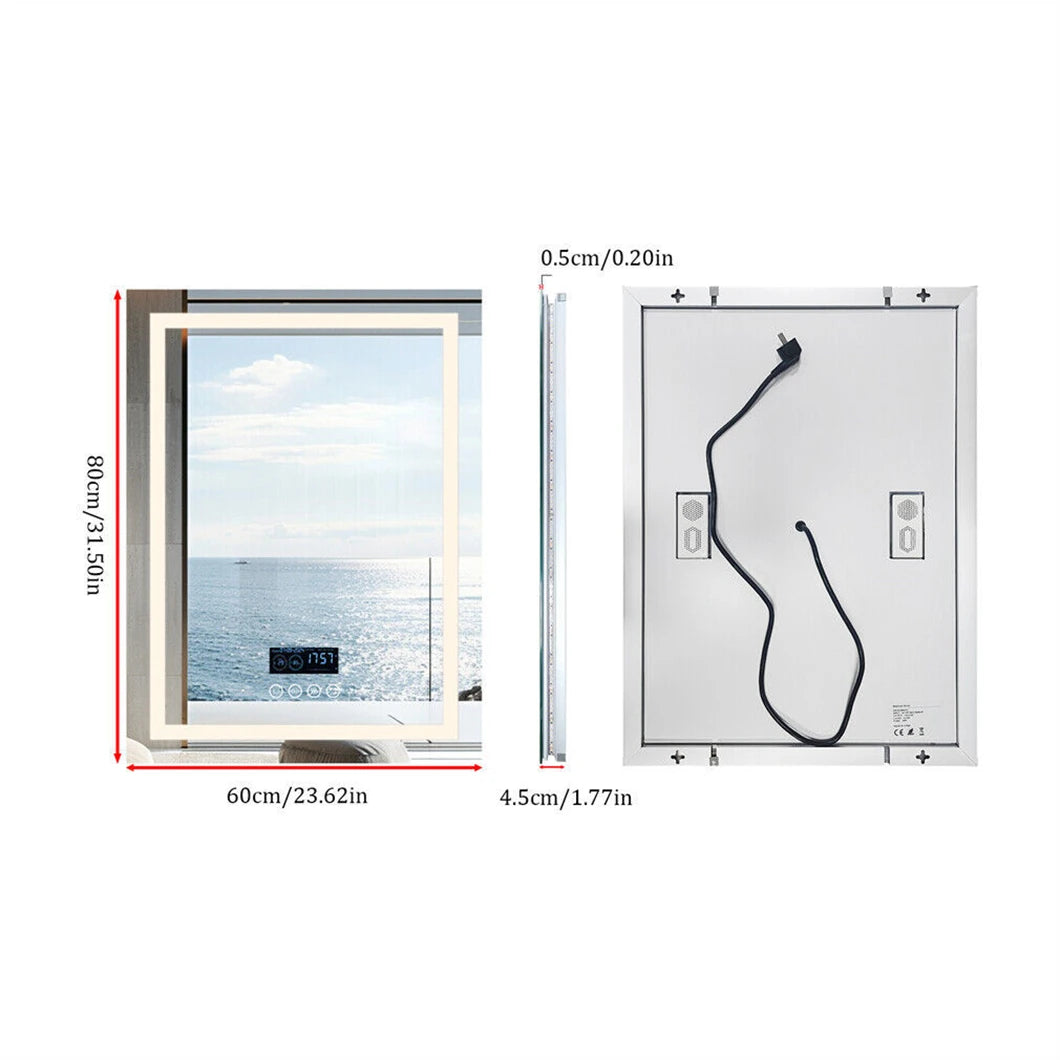 BORWART Smart LED Bathroom Mirror With Bluetooth Speaker
