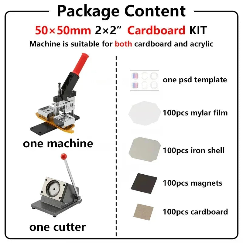 Square Refrigerator Badge Maker Fridge Magnet Machine DIY