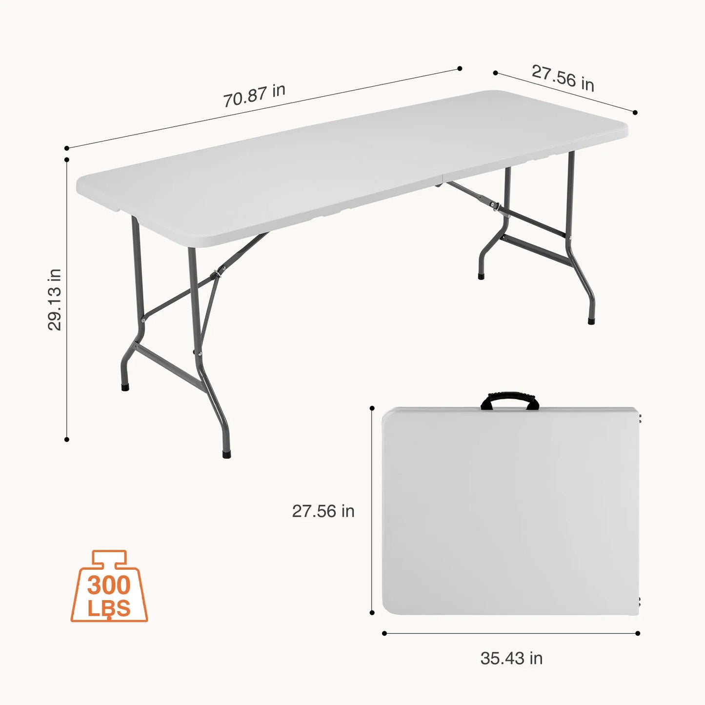 JHK Portable Folding Outdoor Table With Carry Handle For Camping