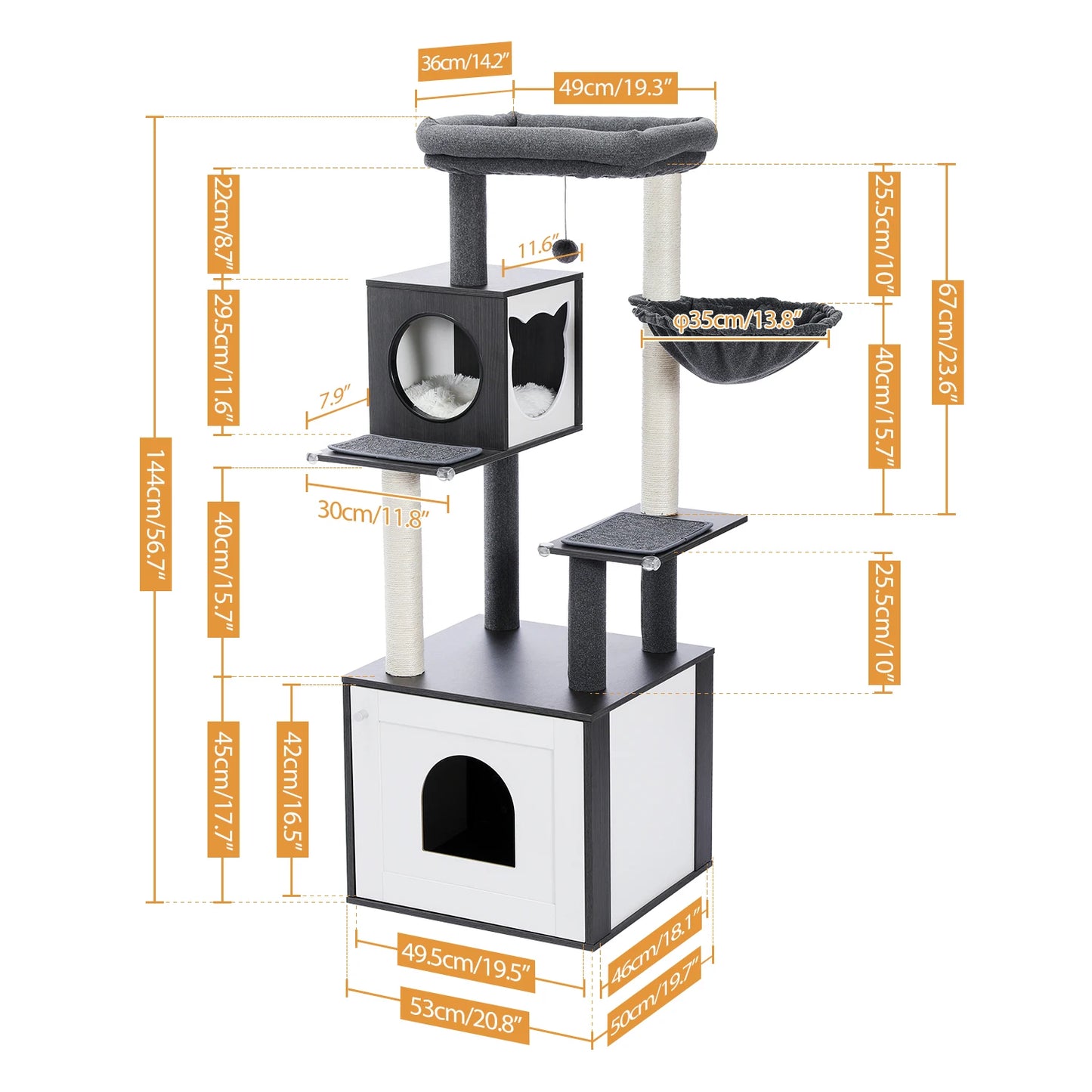 PAWZ Road Multi-Level Cat Tree With Scratching Posts