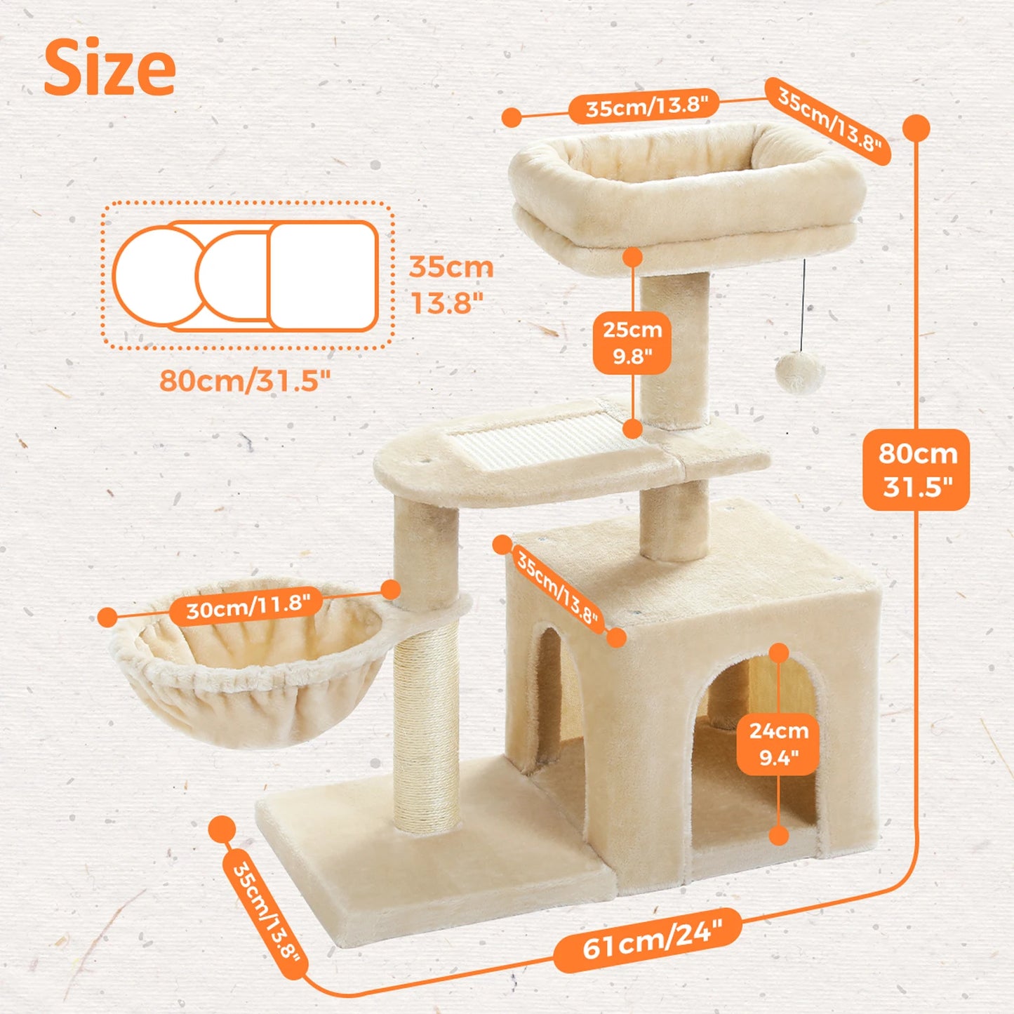 PAWZ Road Cat Tree Tower Indoor Cats Dual-Style Activity Scratcher