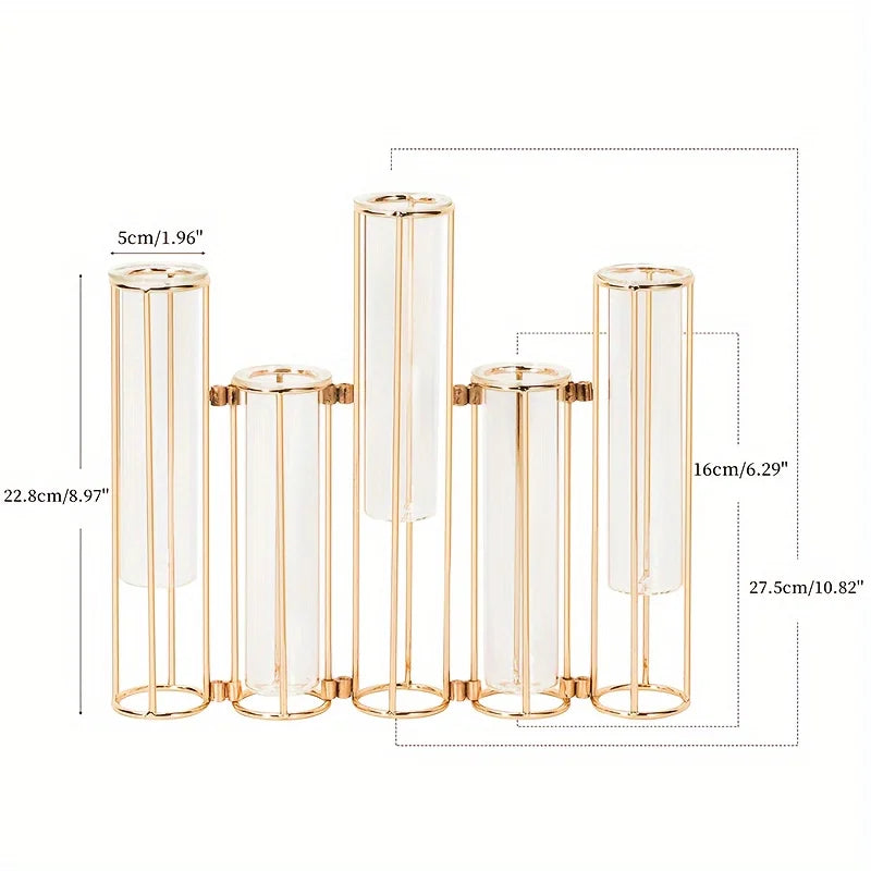 Test Tube Vase Set With Five Tubes Centerpiece Vase On Stand