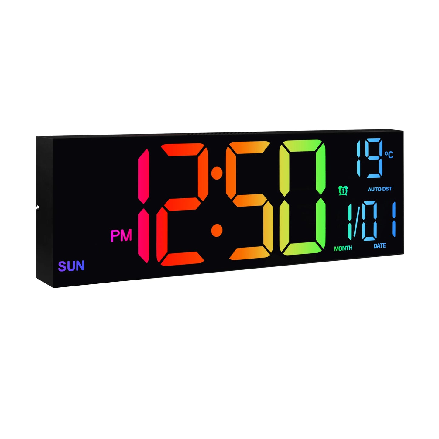 Digital Wall Clock With Remote Alarm Temperature Display