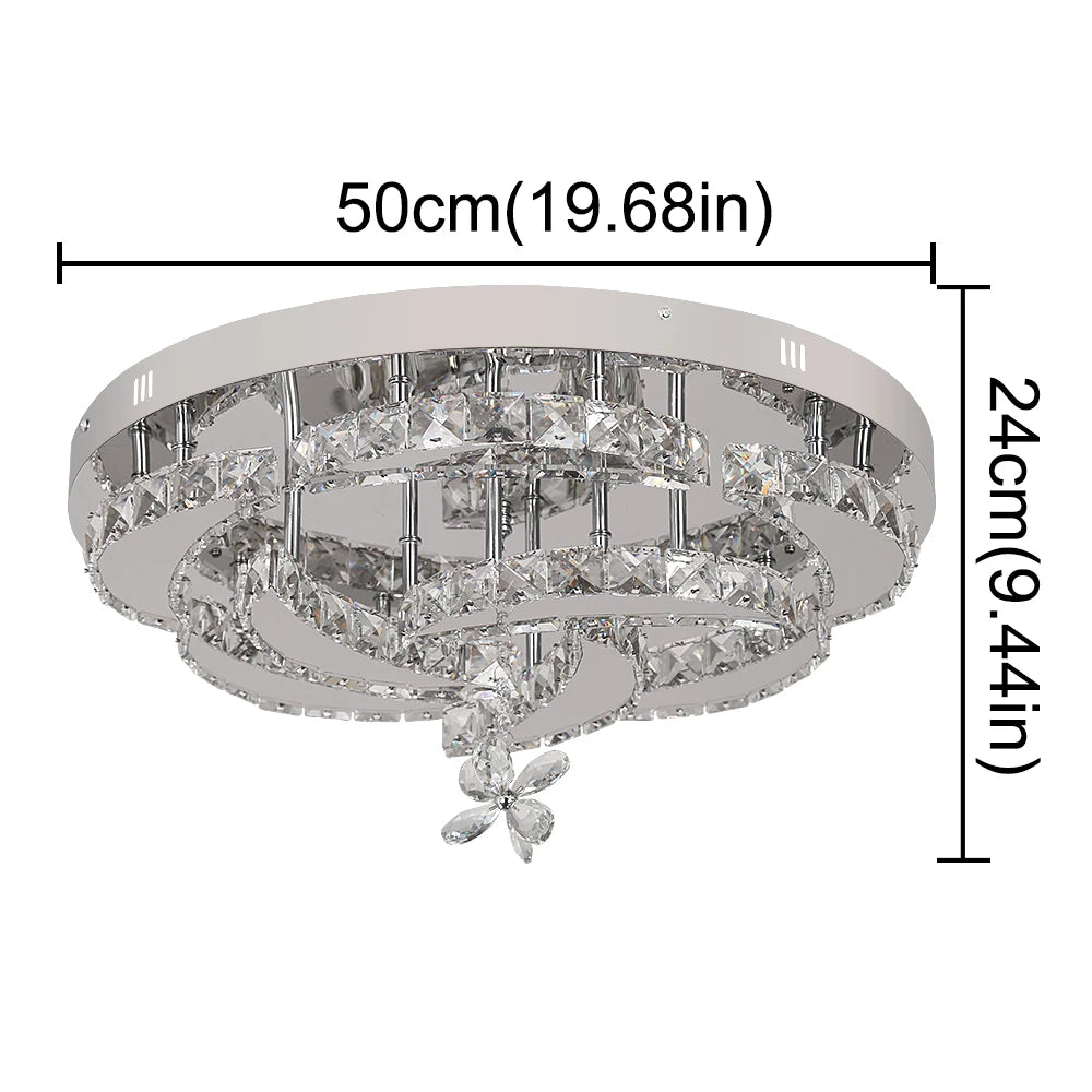 VETRULUS Luxury Crystal Chandelier Modern Ceiling Pendant Led Light