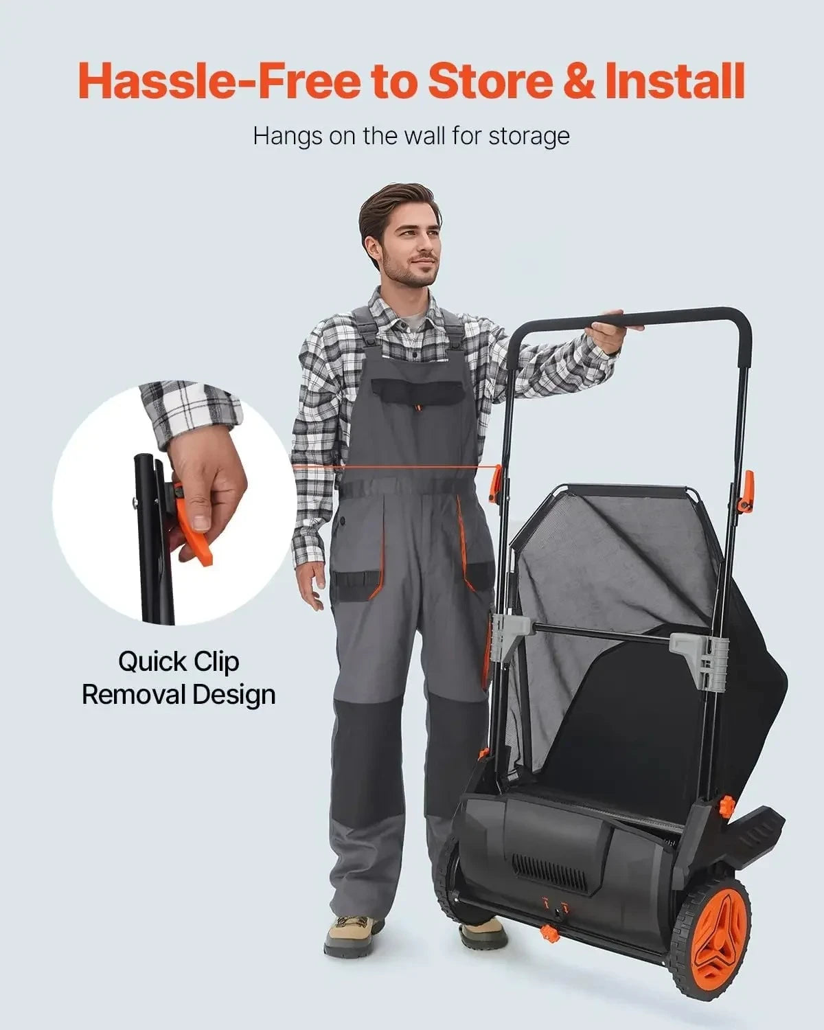 Push Lawn Sweeper With Heavy Duty Steel And Durable Wheels