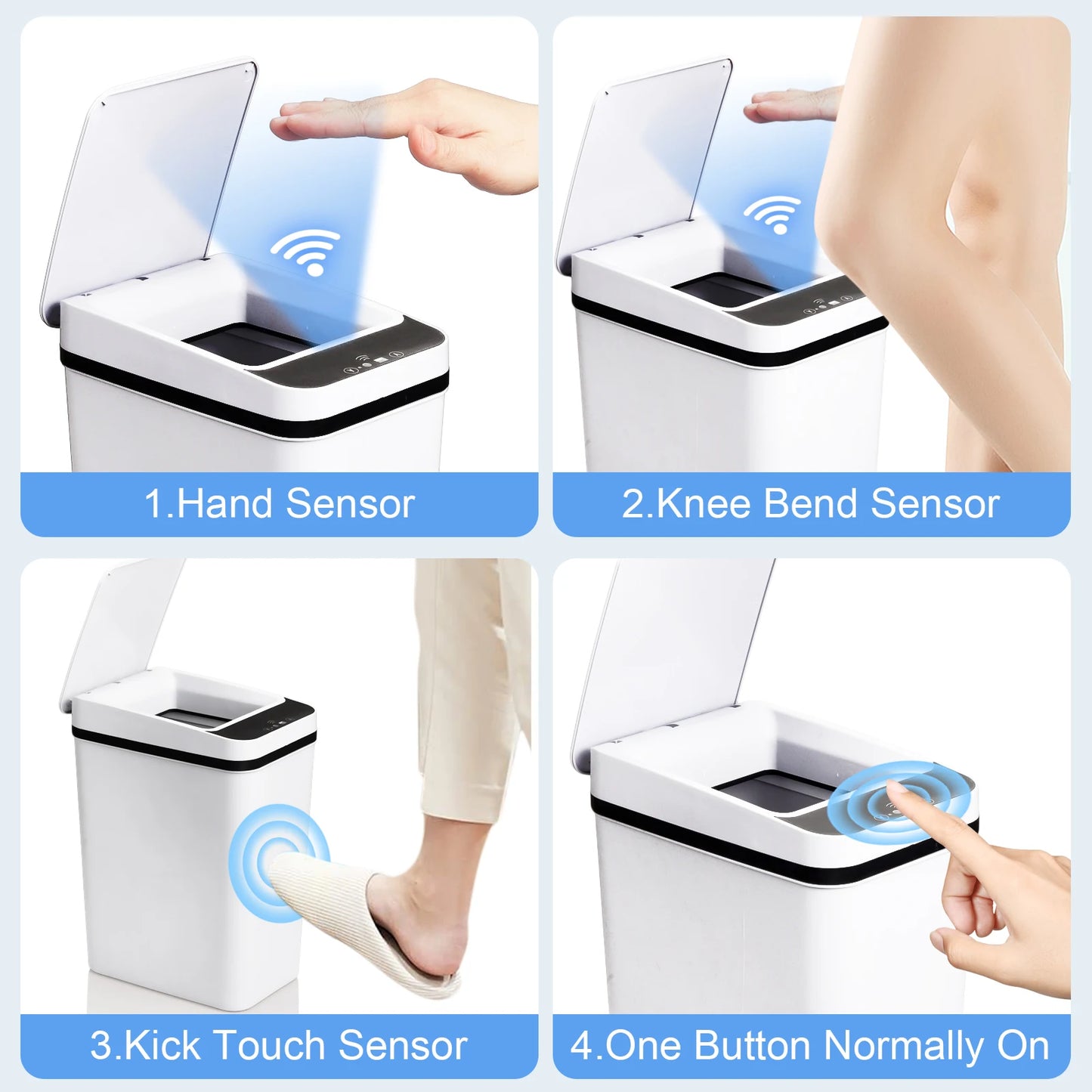 NONECN Motion Sensor Trash Can With Lid Bathroom Touchless