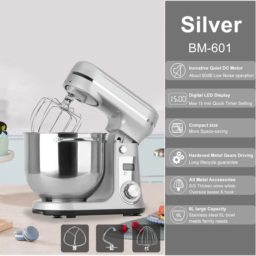 Biolomix Stand Mixer 6-Speed 1200W With Accessories