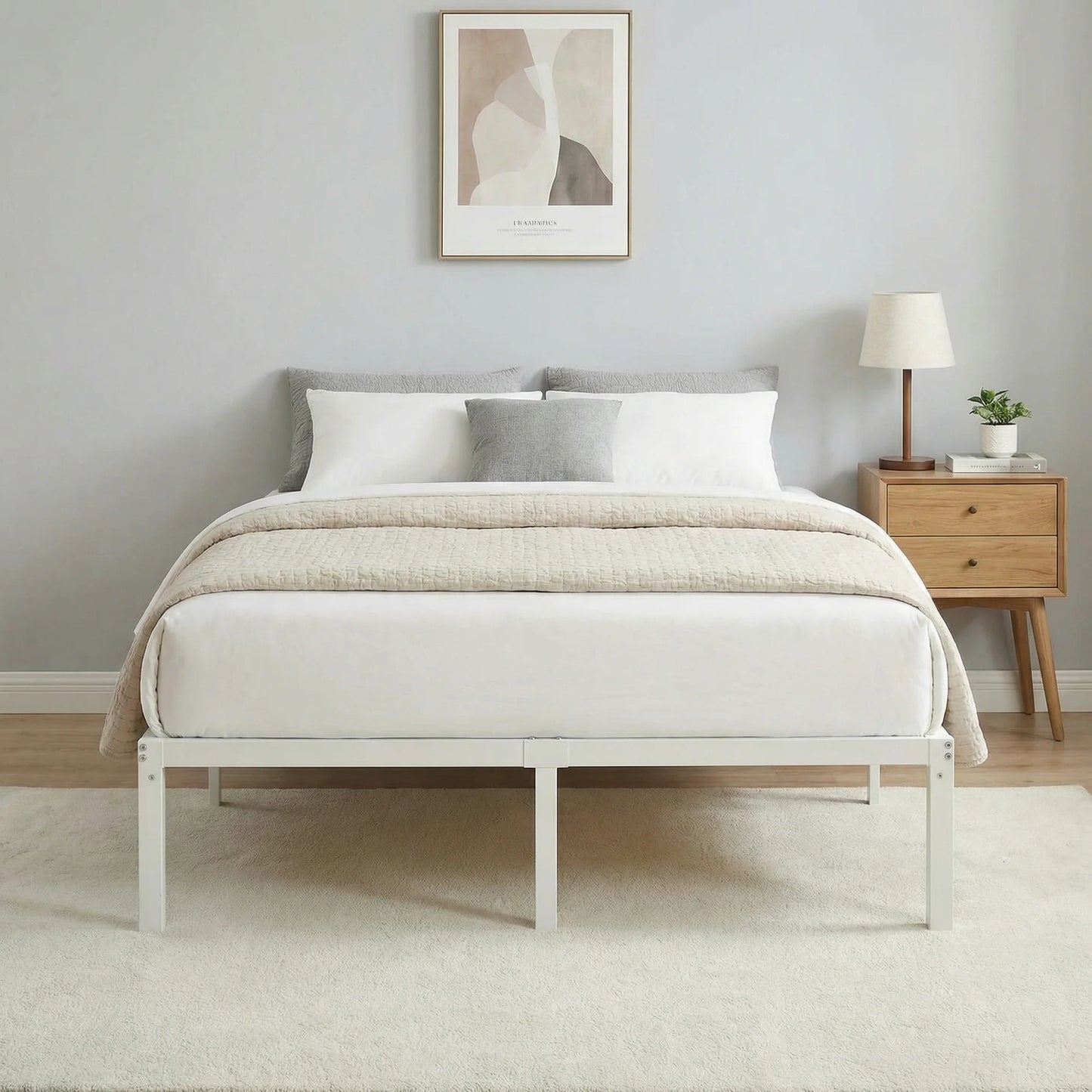 HOOMIC Heavy-Duty Metal Bed Frame With Under-Bed Storage