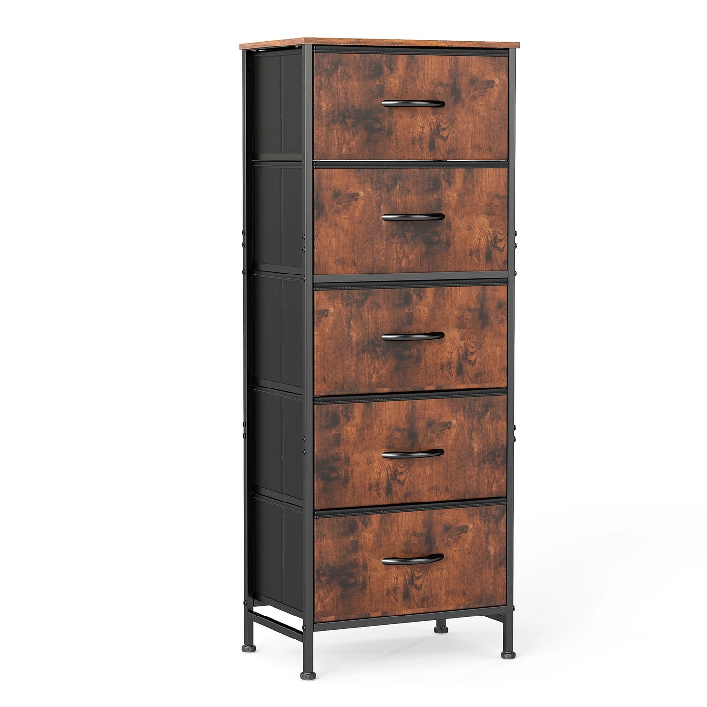 JHK Dresser With 5 Fabric Drawers