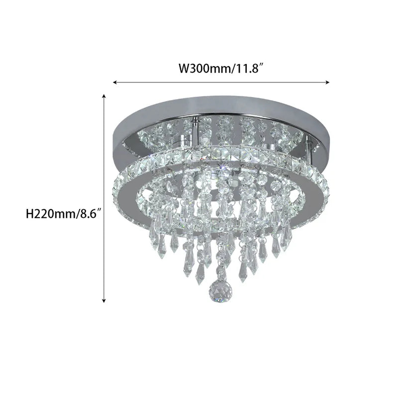 VETRULUS Modern Crystal Led Chandelier Ceiling Light