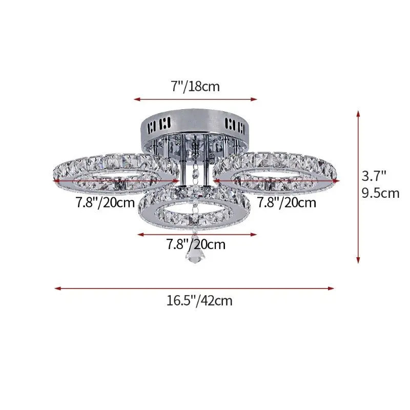 VETRULUS Modern Crystal Led Chandelier Ceiling Light