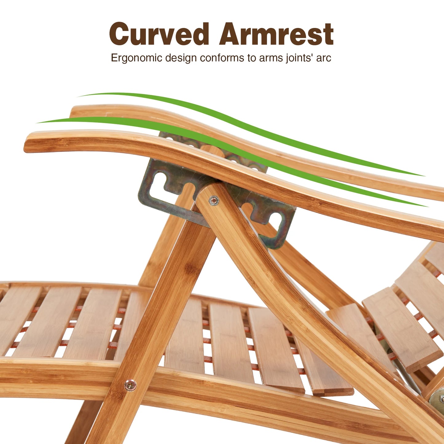 BINGOPAW Bamboo Rocking Chair Adjustable Lounge Recliner