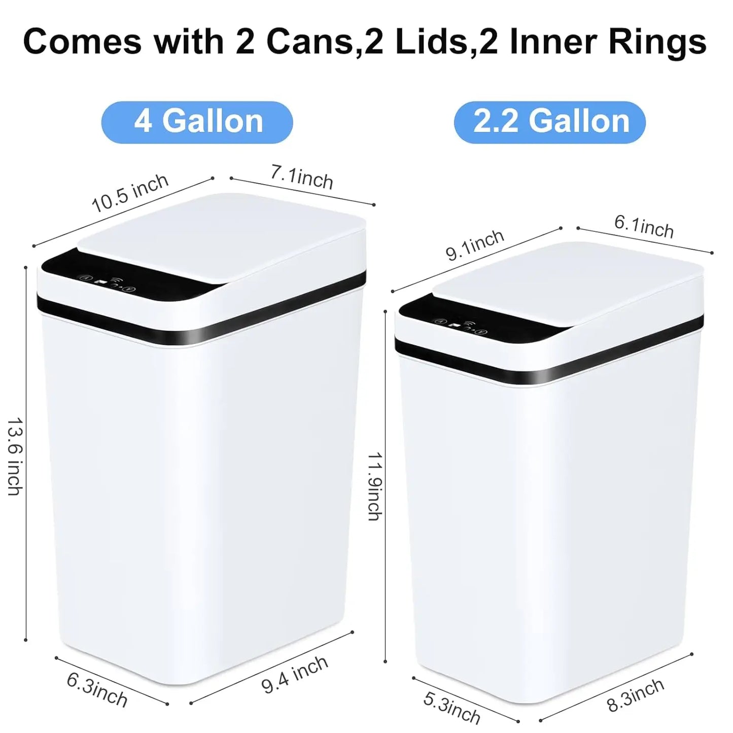 NONECN Motion Sensor Trash Can With Lid Bathroom Touchless