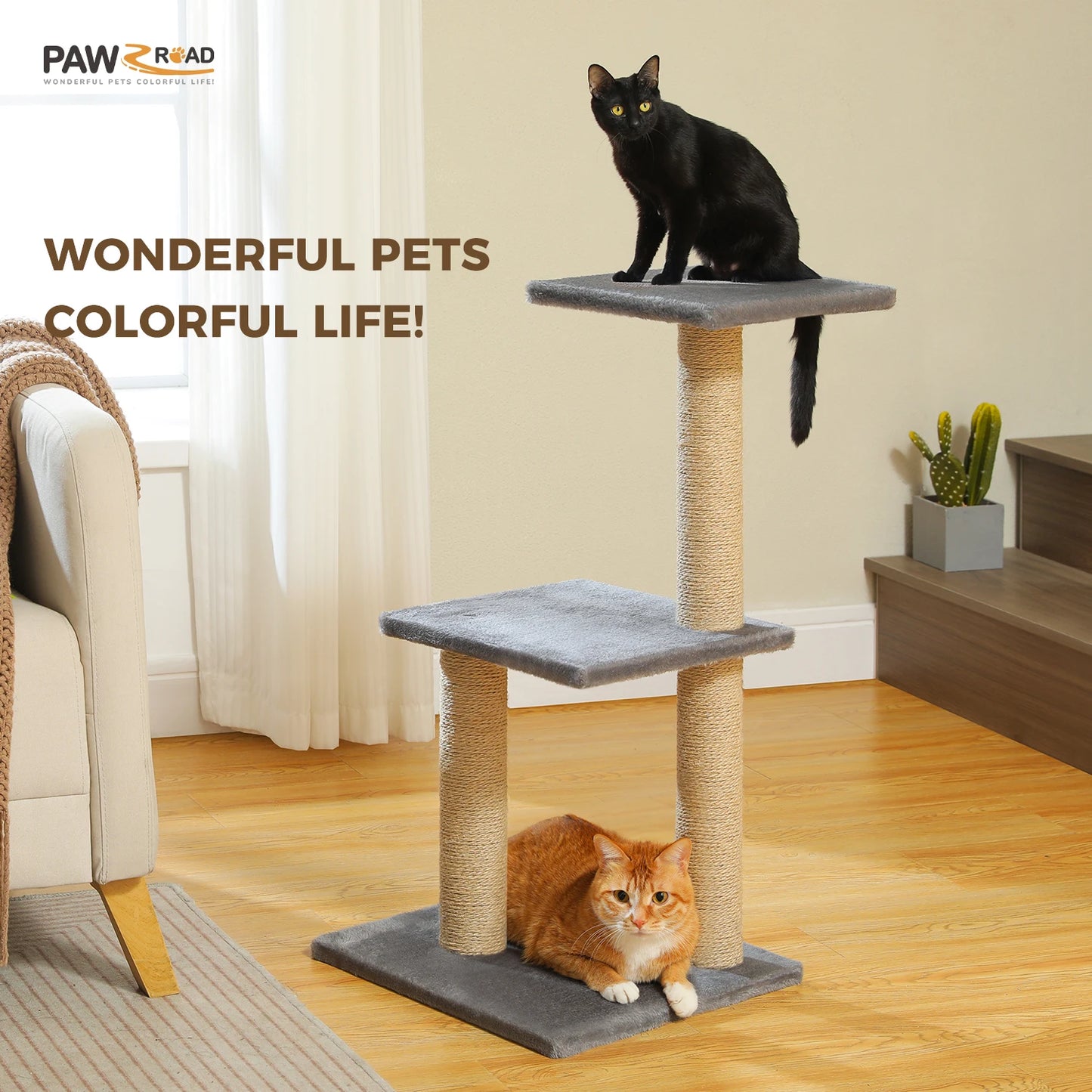 PAWZ Road Cat Tree Tower Indoor Cats Dual-Style Activity Scratcher