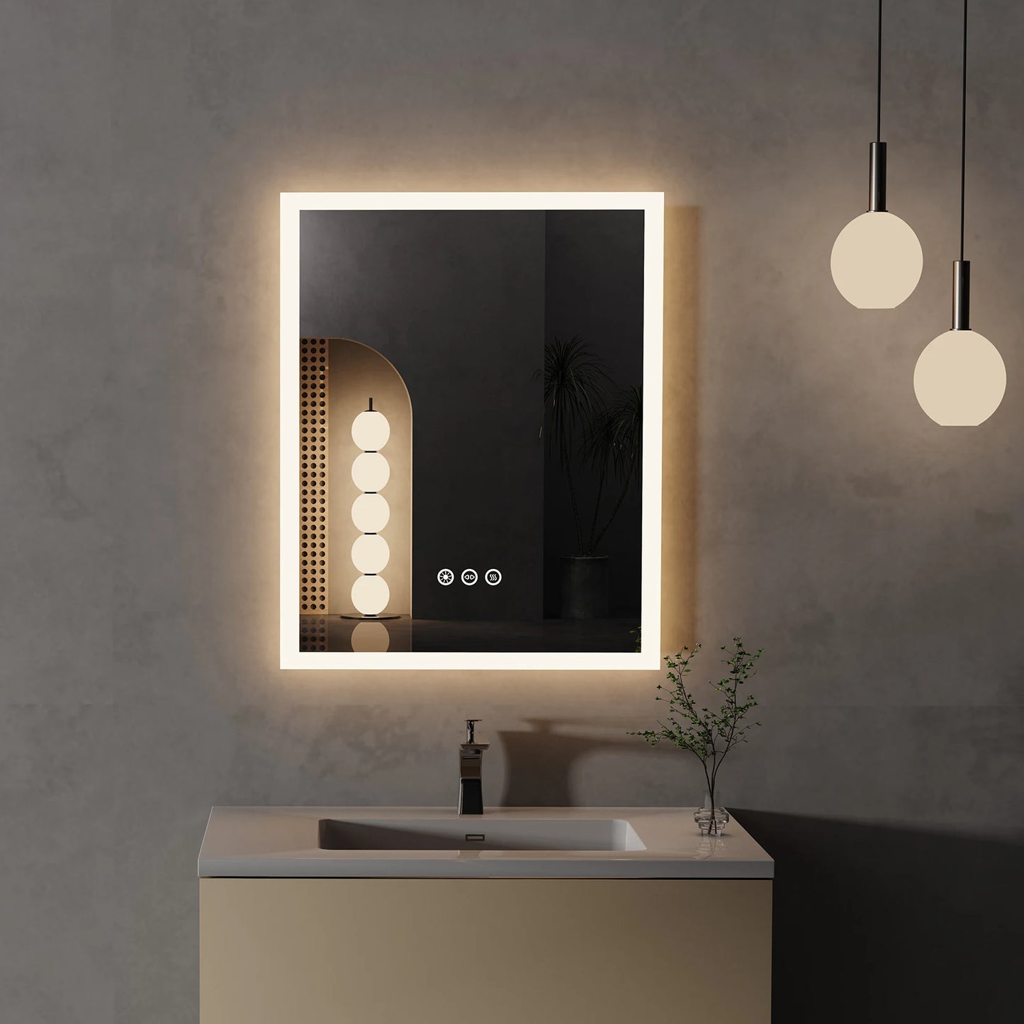 Wisfor LED Lighted Bathroom Mirror With Anti Fog And Memory Function