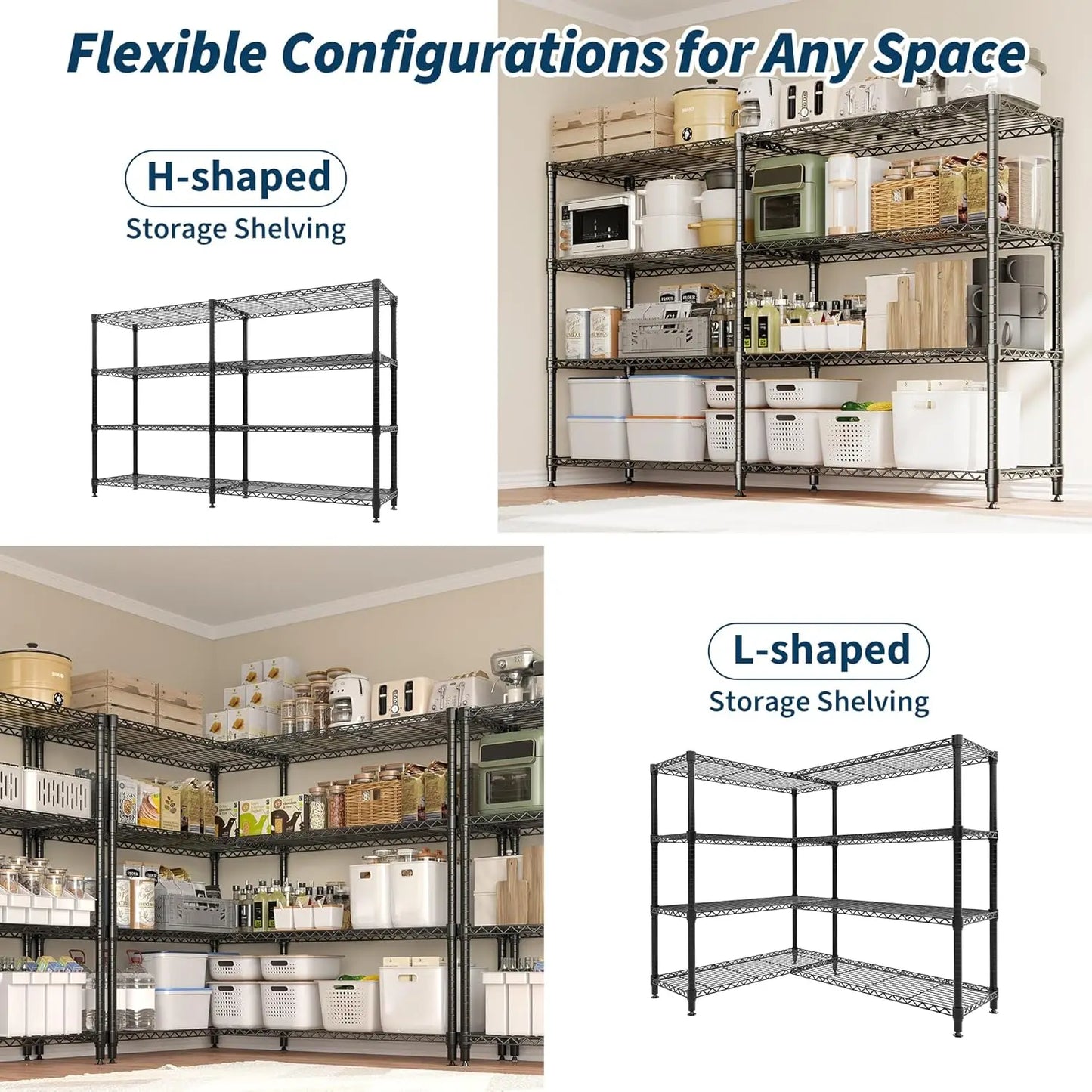 TWISTER.CK Heavy Duty Adjustable 5-Tier Storage Shelves Metal Unit