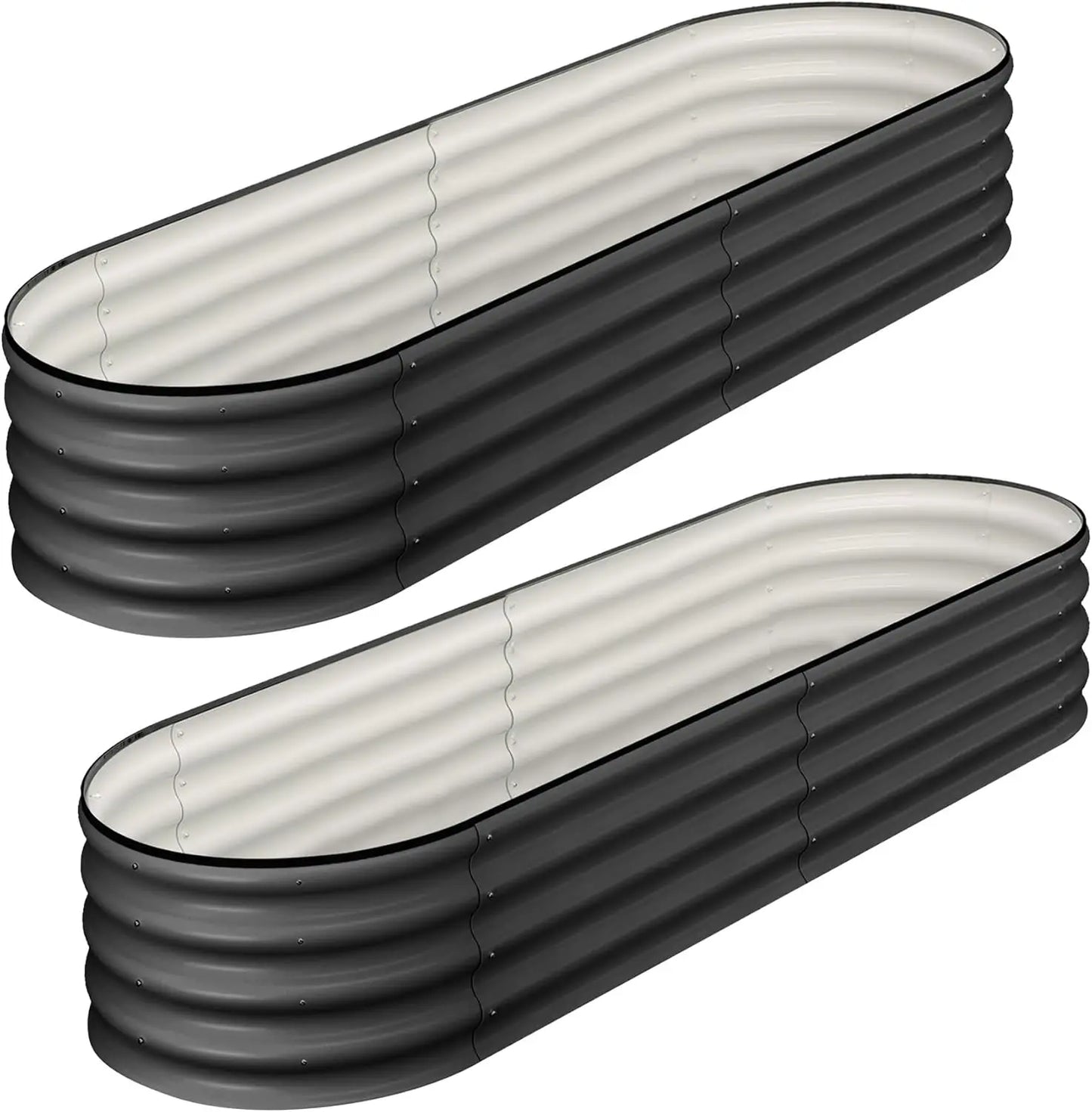 HiMISS Galvanized Raised Garden Bed Pair