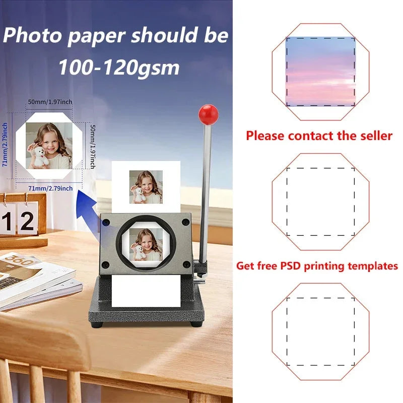 Fridge Magnet Button Making Machine With Cutter And 100pcs Materials