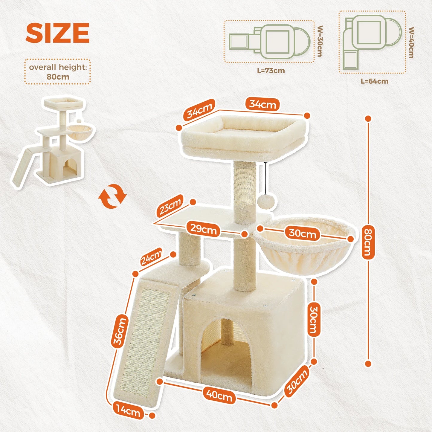 PAWZ Road Cat Tree Tower Indoor Cats Dual-Style Activity Scratcher