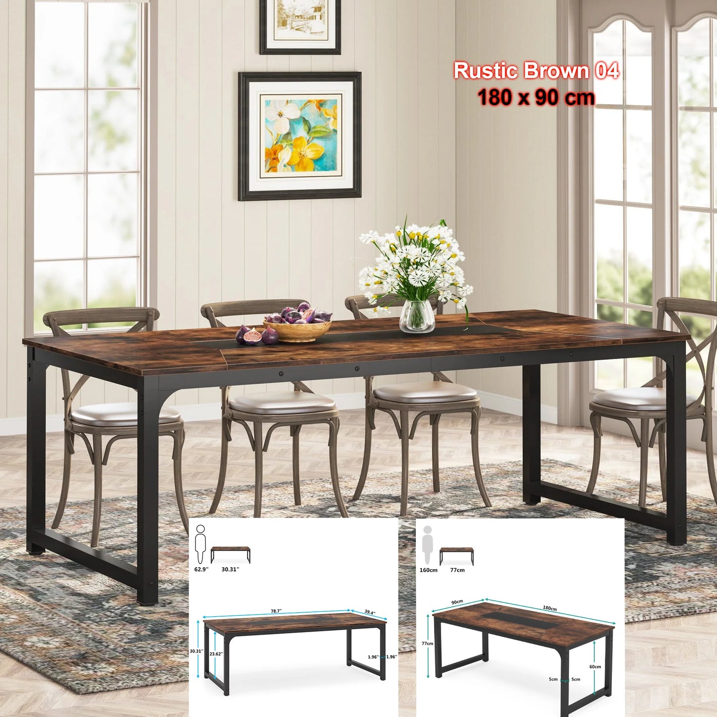 Tribesigns Dining Table Industrial Kitchen Table For Dining Room