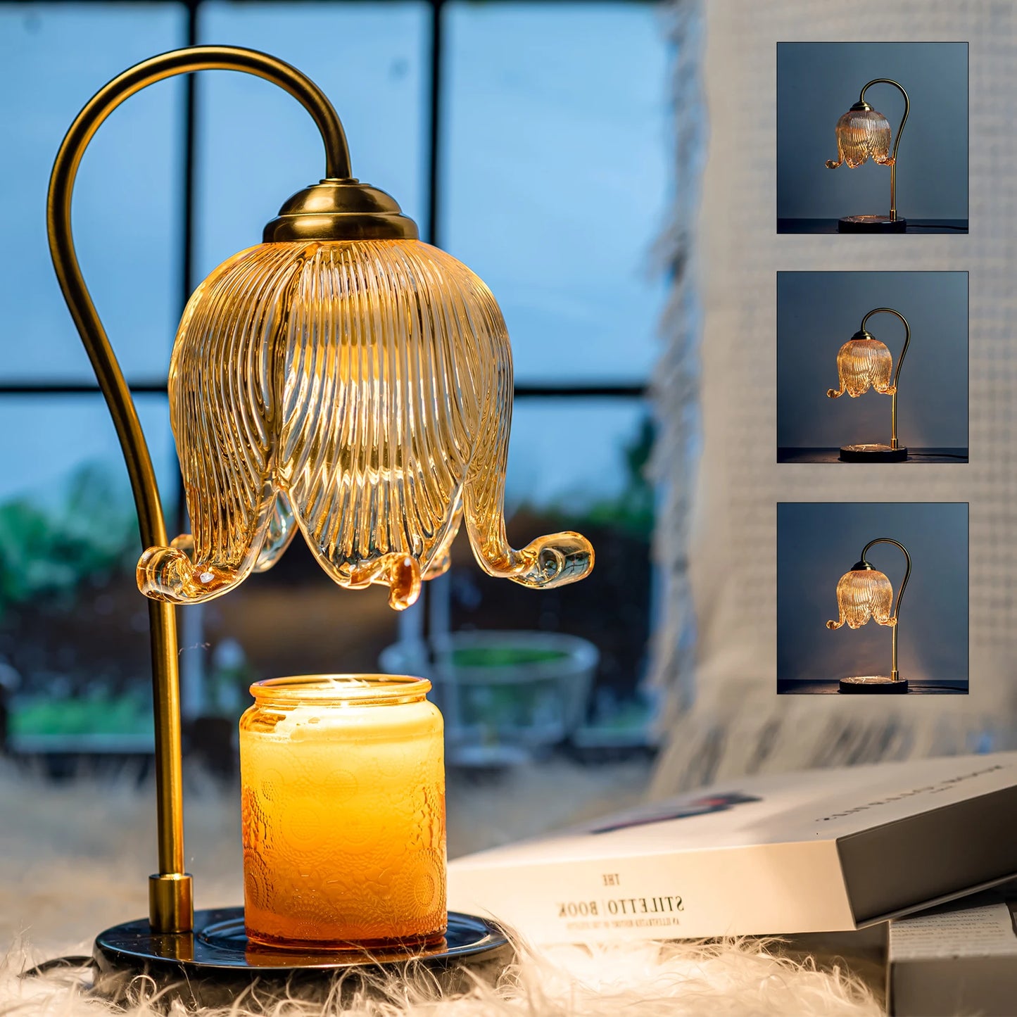 Tulip Flower Warm Candle Lamp French Retro Bedroom Table Lamp