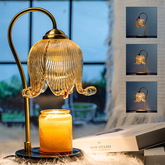 Tulip Flower Warm Candle Lamp French Retro Bedroom Table Lamp