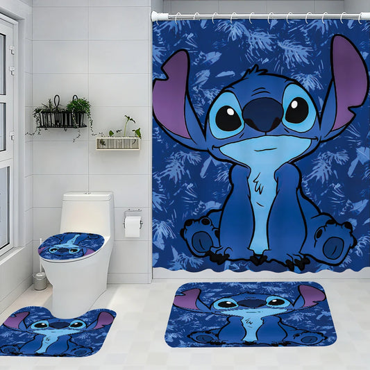 Minisocraft Disney Stitch Bathroom Four Piece Set Kit