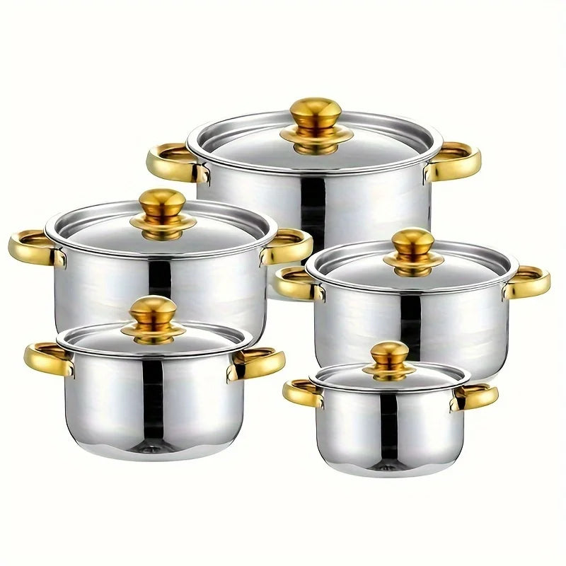 Stainless Steel Cookware Set Non-Stick Multi-Purpose Easy to Clean
