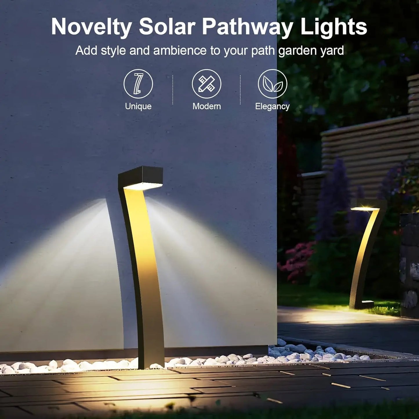 KPSTEK 6 Pack Solar Outdoor Lights Pathway Auto On Off