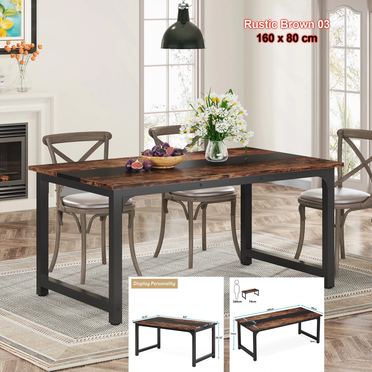 Tribesigns Dining Table Industrial Kitchen Table For Dining Room
