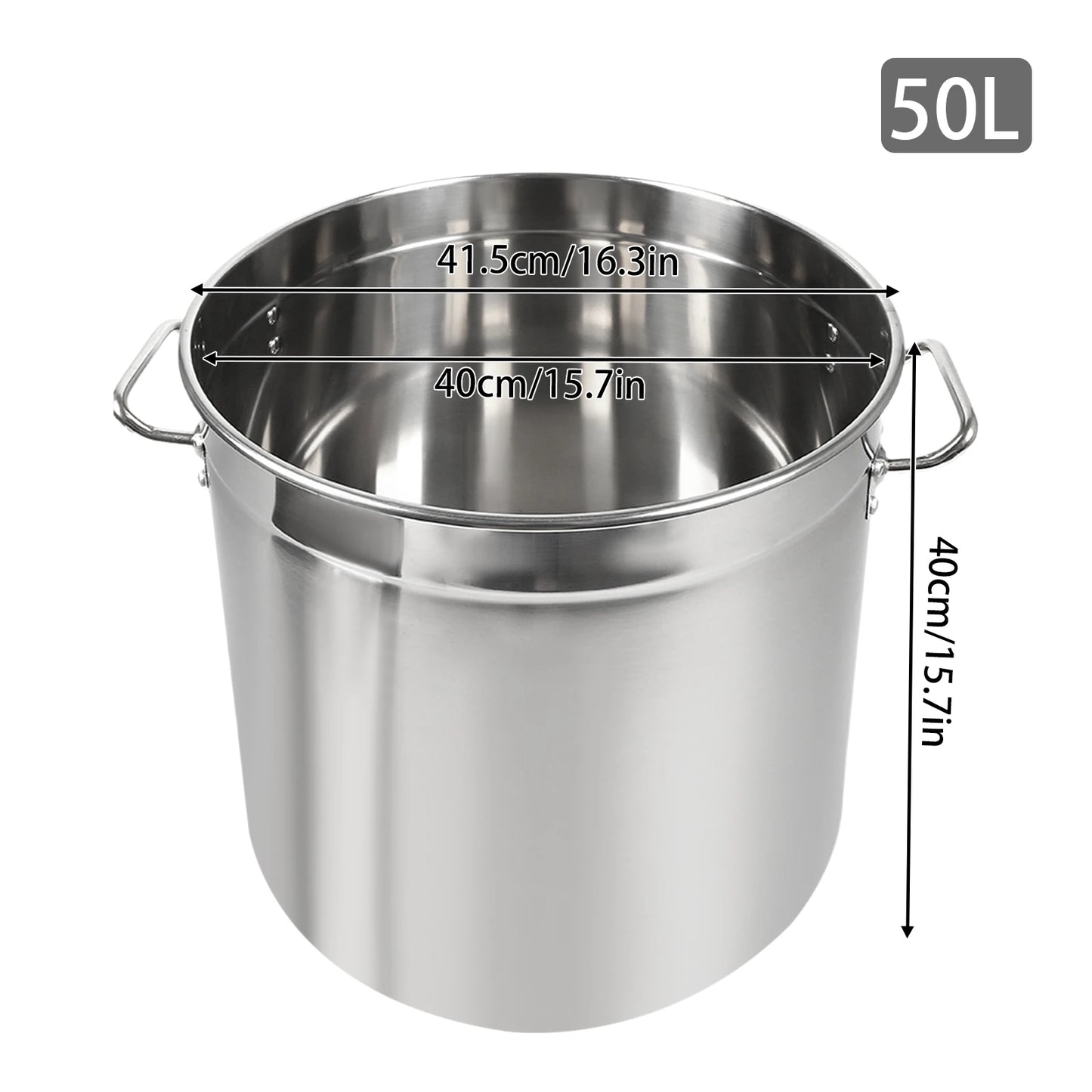Stainless Steel Soup Pot With Cover And Ergonomic Handles