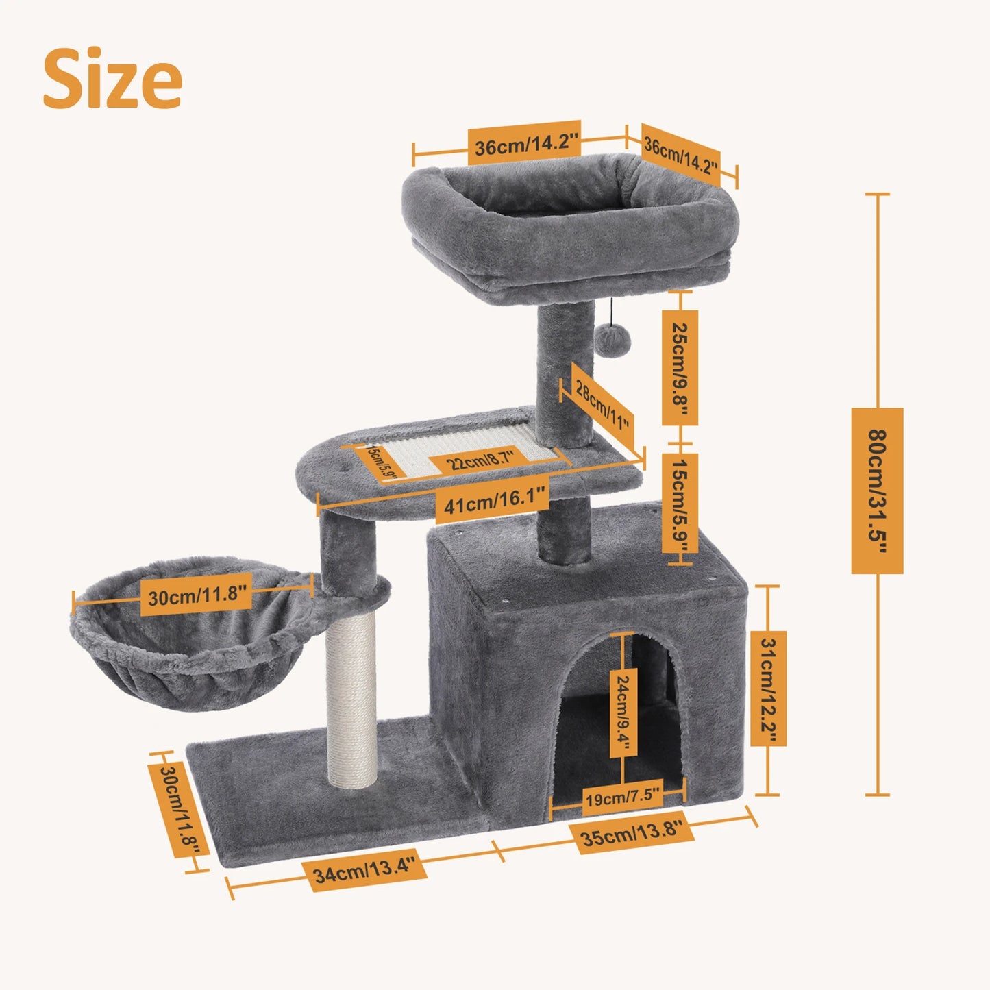 PAWZ Road Cat Tree Tower Indoor Cats Dual-Style Activity Scratcher