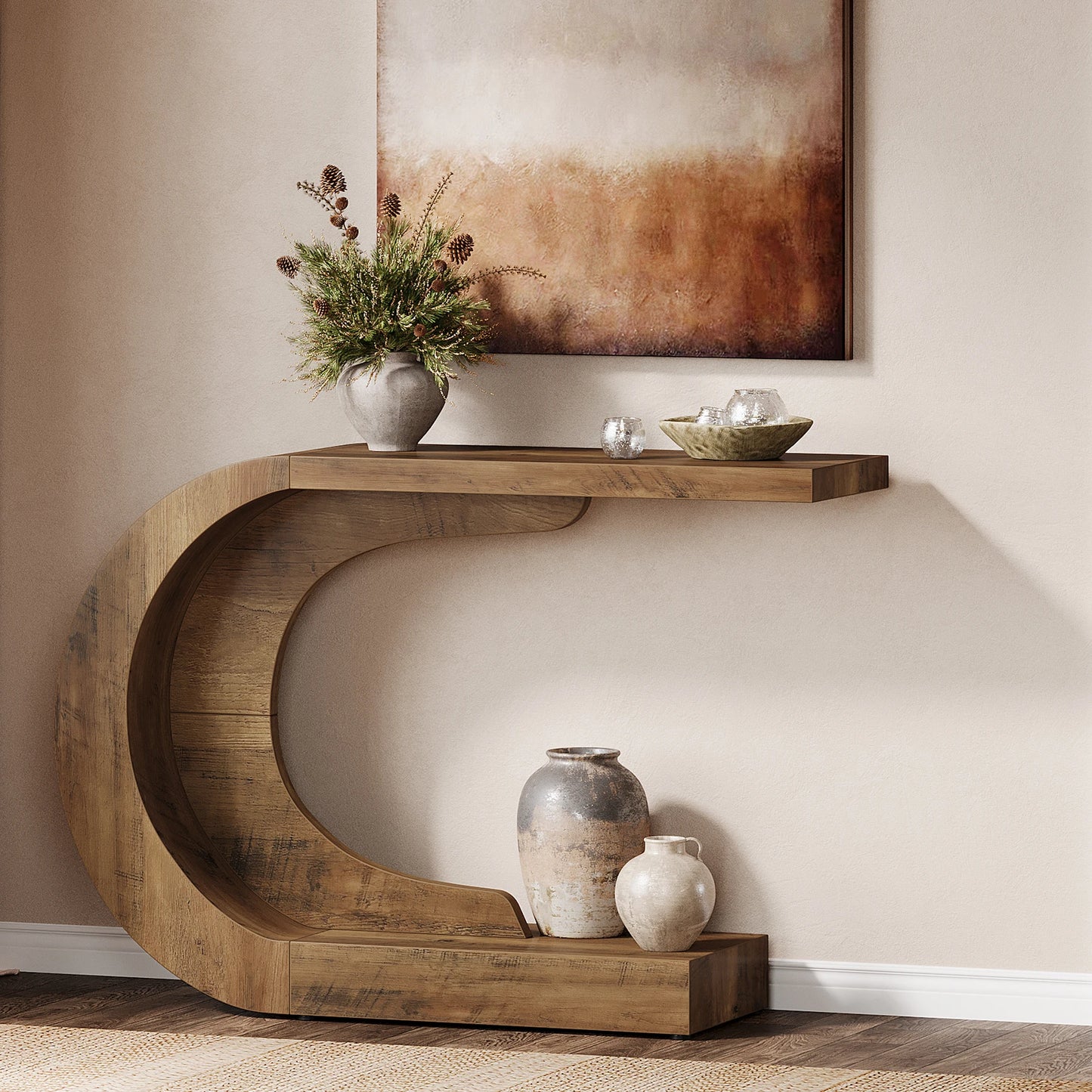 Tribesigns Mid-Century Modern Console Table For Entryway
