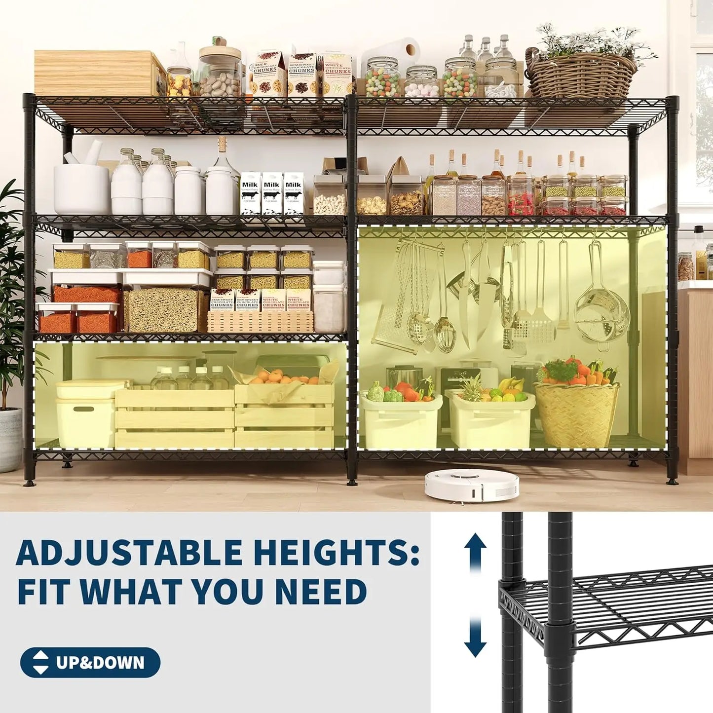 TWISTER.CK Heavy Duty Adjustable 5-Tier Storage Shelves Metal Unit
