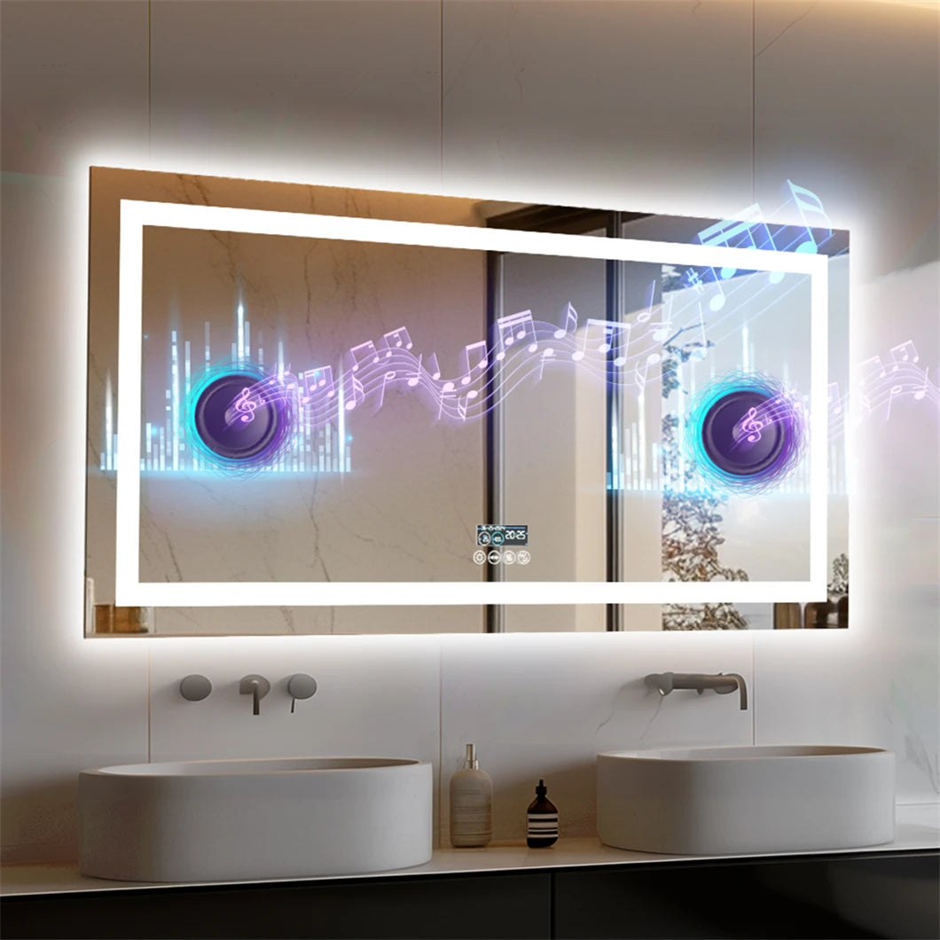 BORWART Smart LED Vanity Mirror with Bluetooth and Anti Fog