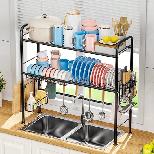 Over-The-Sink Dish Drying Rack 2 Tier System Organizer