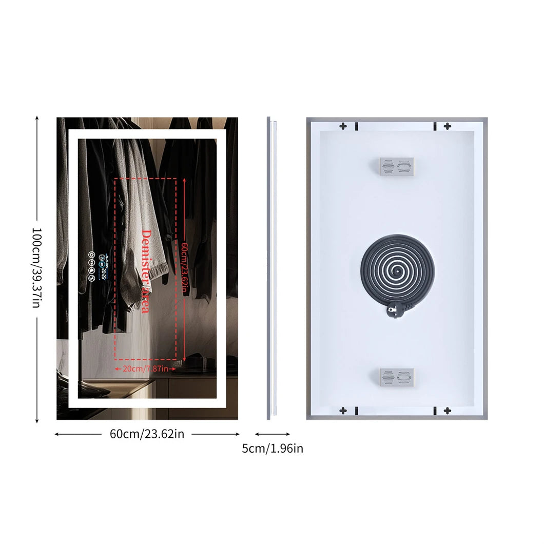 BORWART Smart LED Vanity Mirror with Bluetooth and Anti Fog