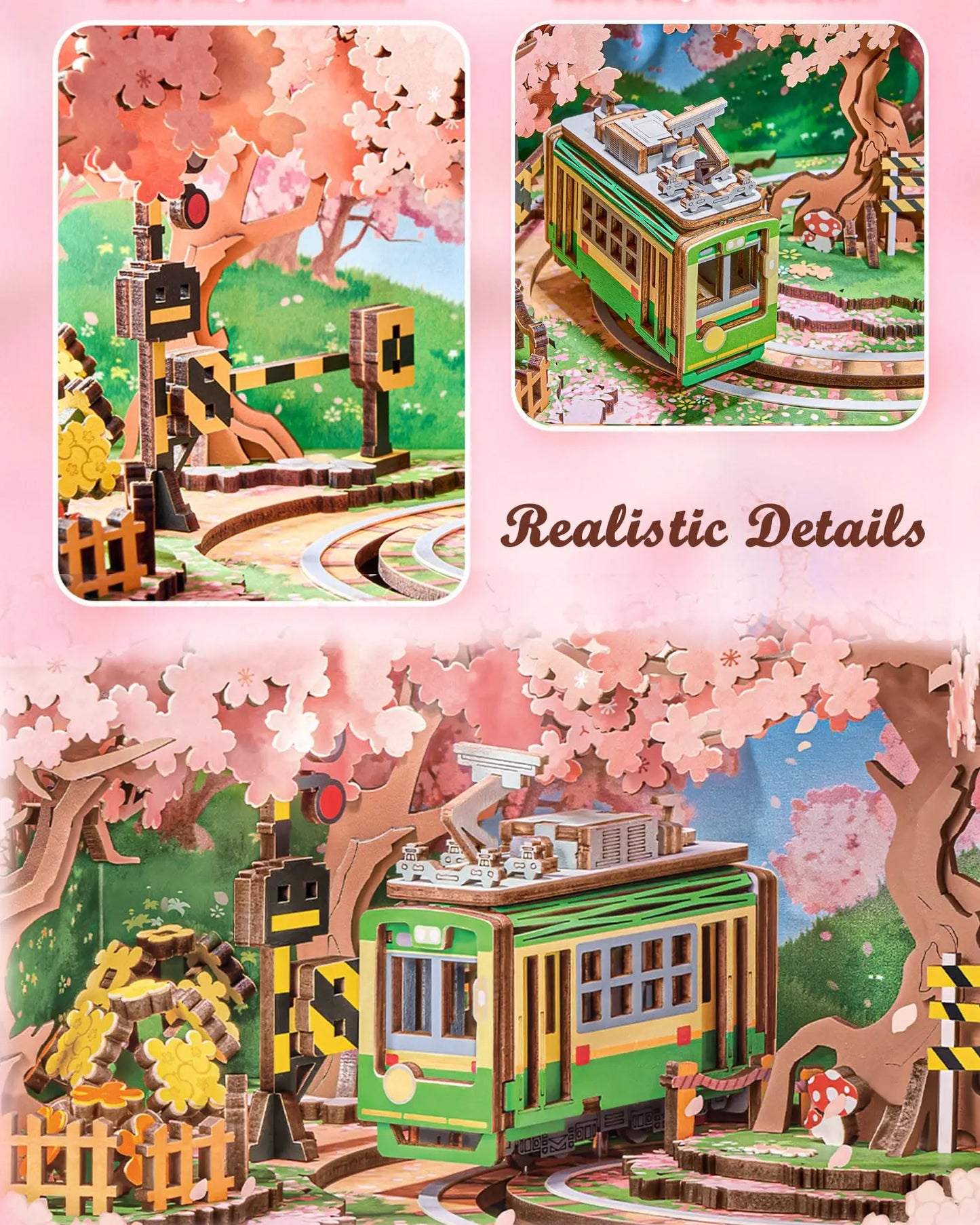 Robotime Sakura Dreamy Tour DIY Music Box Puzzle With Lights