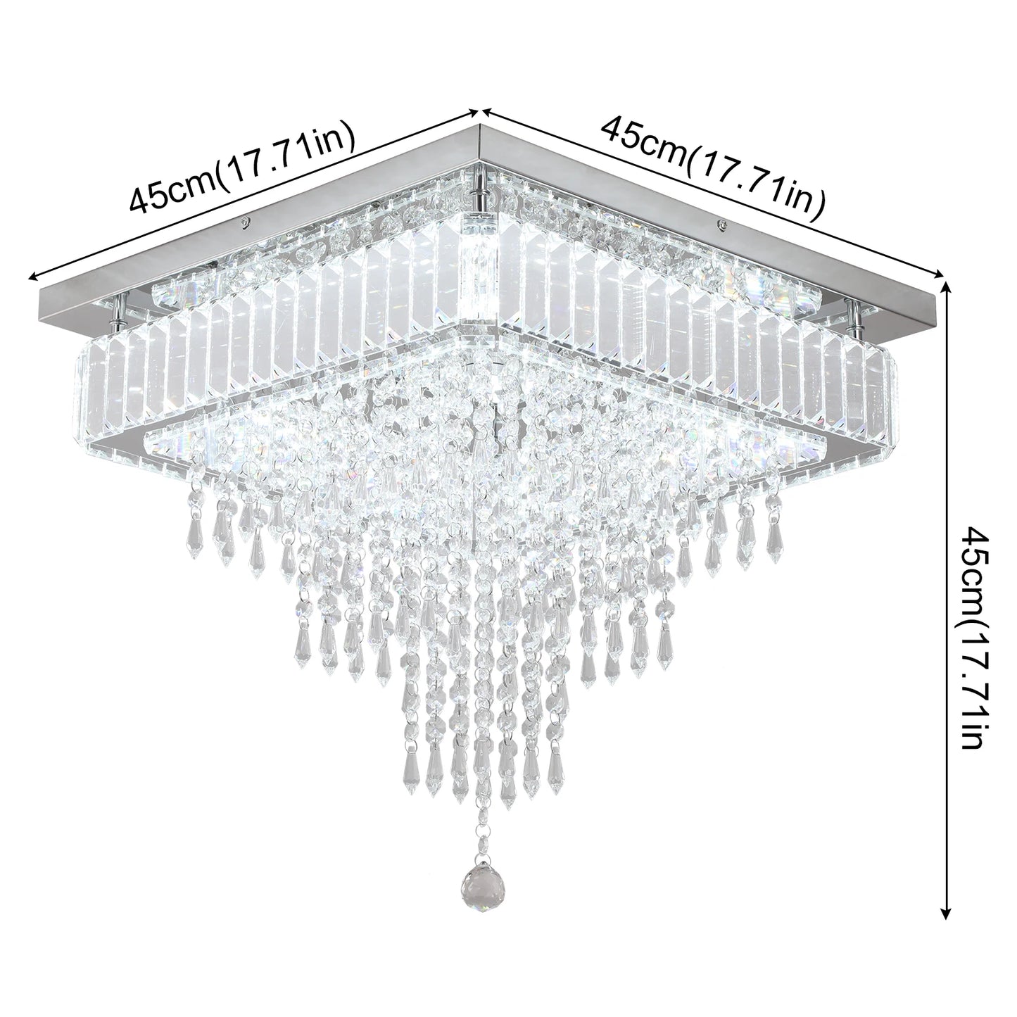 VETRULUS Modern Crystal Led Chandelier Ceiling Light