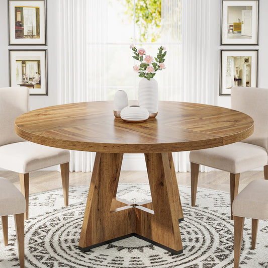 Tribesigns Round Dining Table For Kitchen And Dining Room