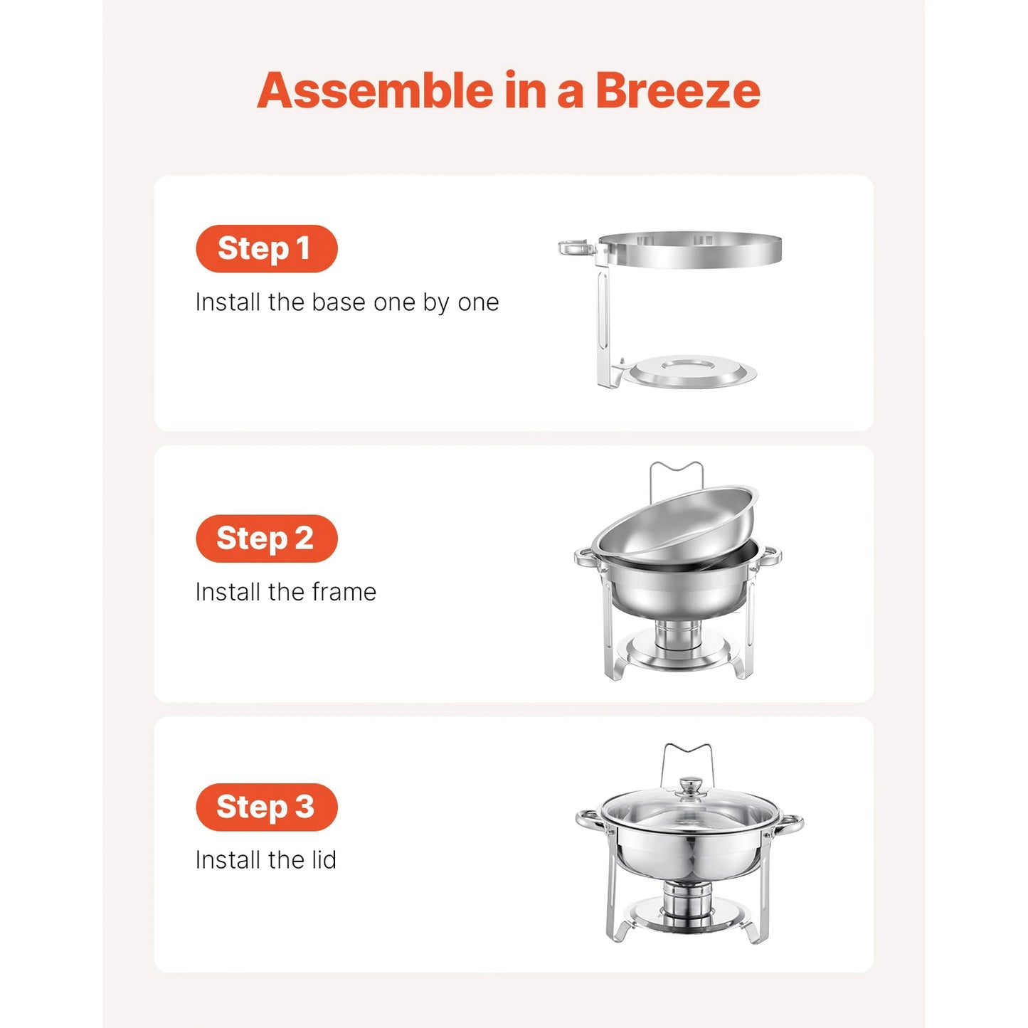 Succebuy Chafing Dish Buffet Set Stainless Steel Chafer Warmer