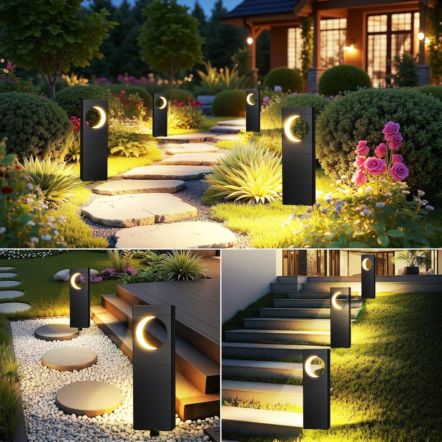 KPSTEK Solar Powered LED Lights for Outdoor Pathway Garden Patio