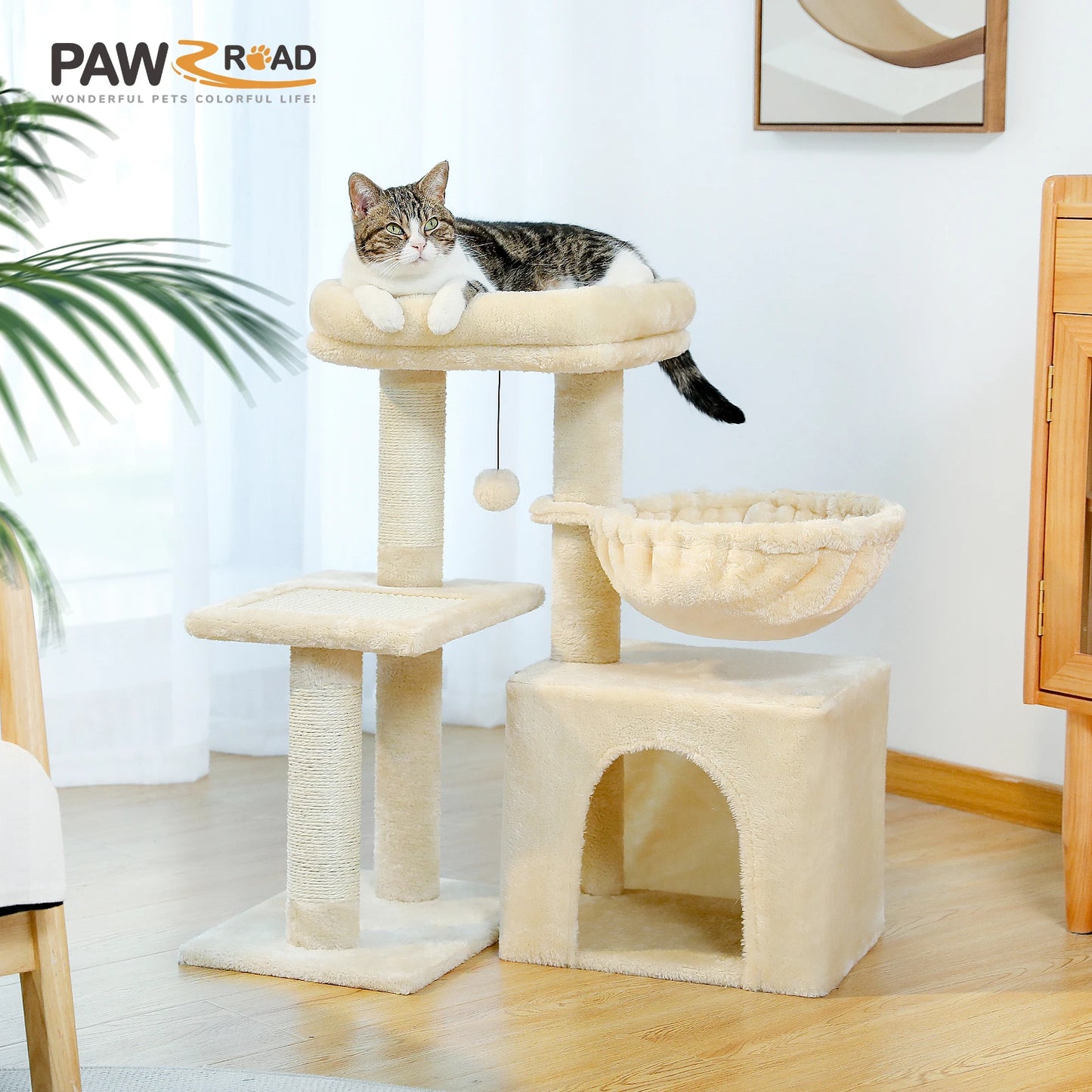PAWZ Road Cat Tree Tower Indoor Cats Dual-Style Activity Scratcher