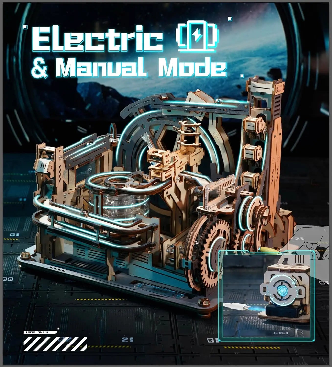 Robotime Rokr Marble Spaceport 3D Puzzle Kit Wooden Model