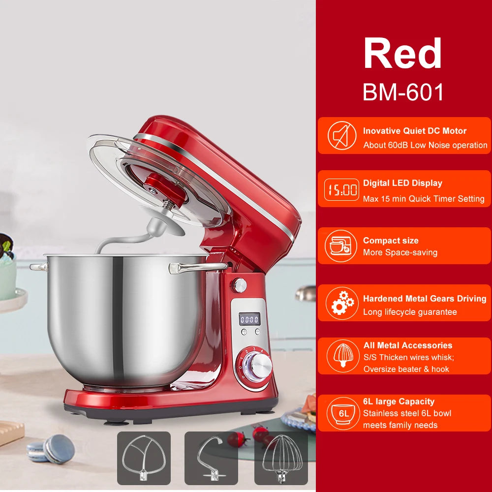 Biolomix Stand Mixer 6-Speed 1200W With Accessories
