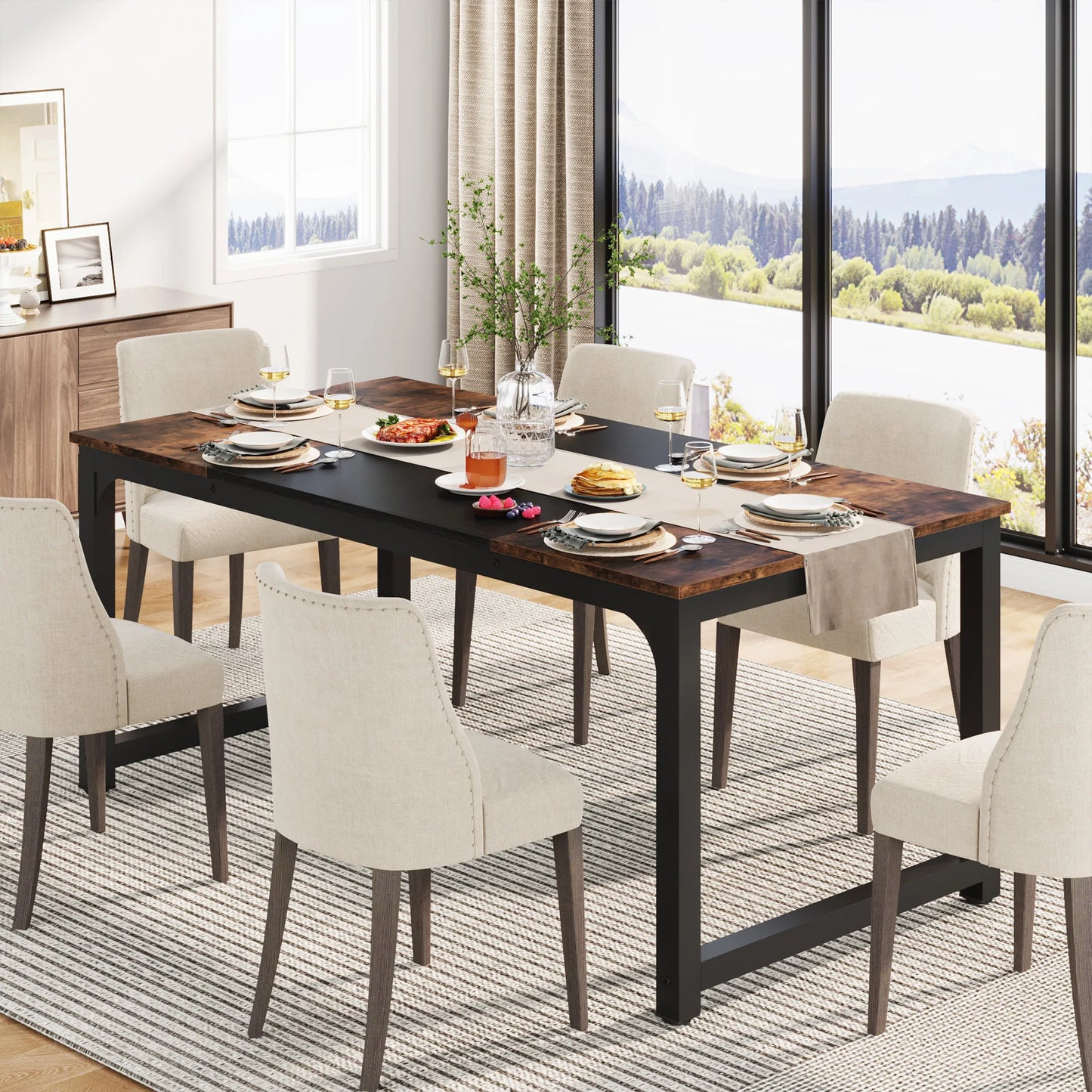 Tribesigns Dining Table Industrial Kitchen Table For Dining Room