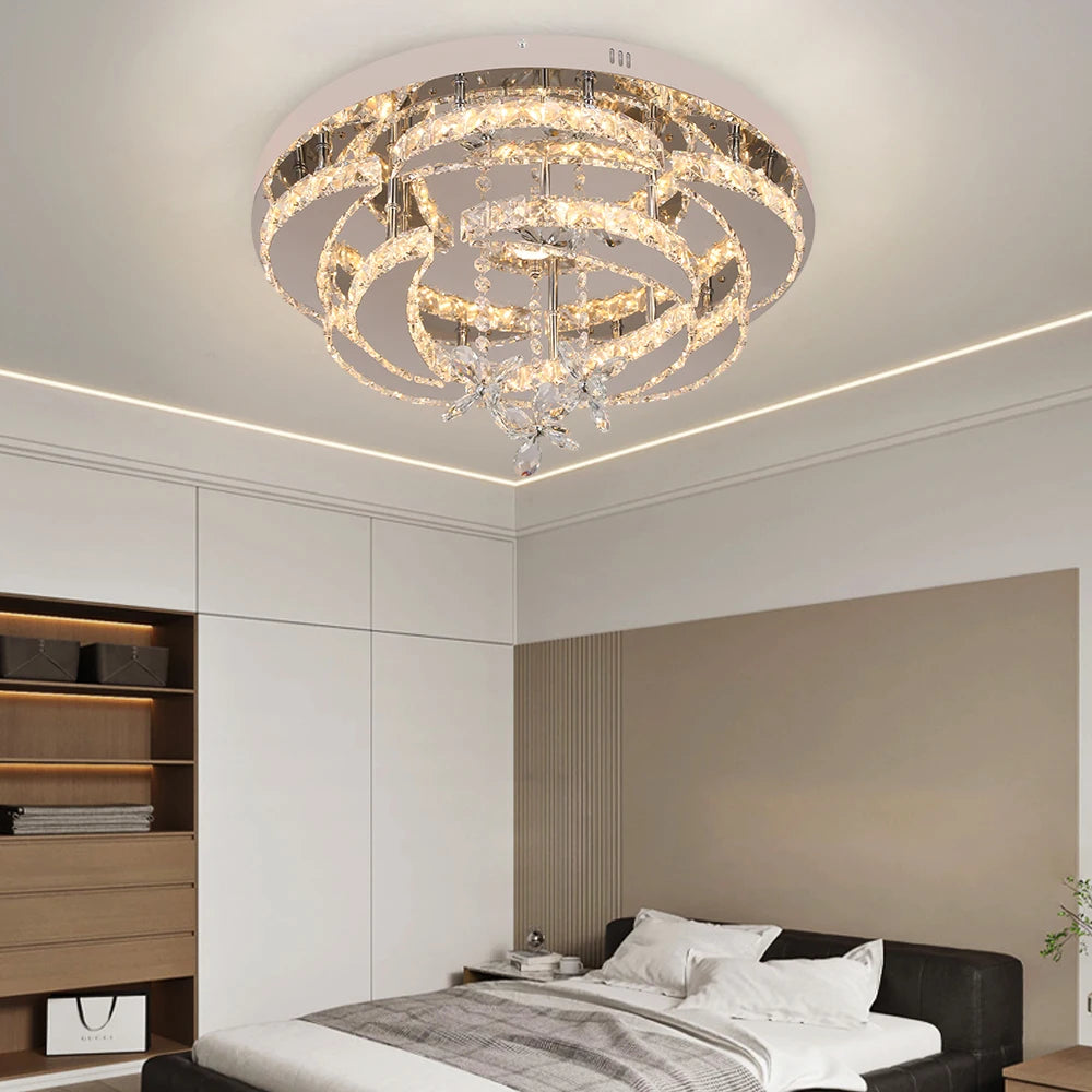 VETRULUS Luxury Crystal Chandelier Modern Ceiling Pendant Led Light