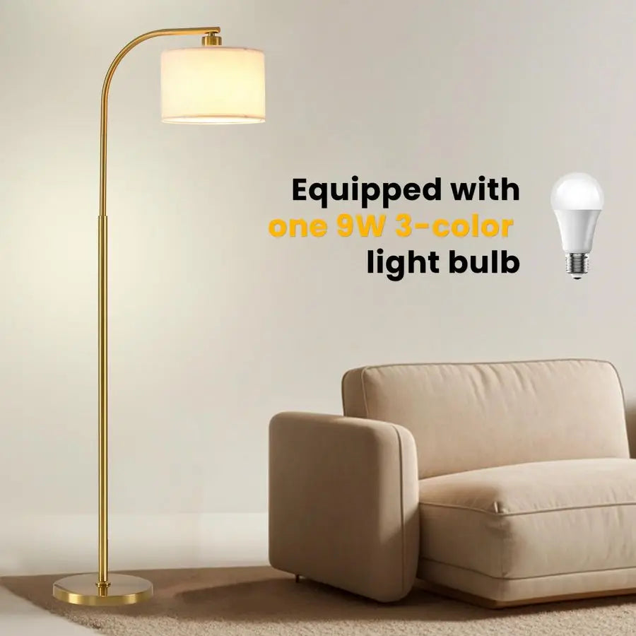 Modern Floor Lamp With Fabric Shade And Energy Efficient LED
