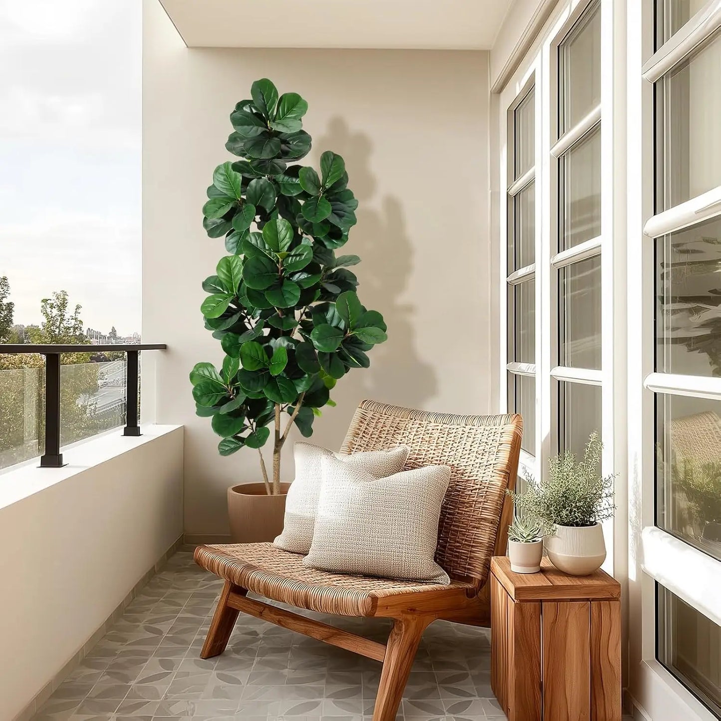 Realistic Fiddle Leaf Fig Tree Artificial for Home Decor Display