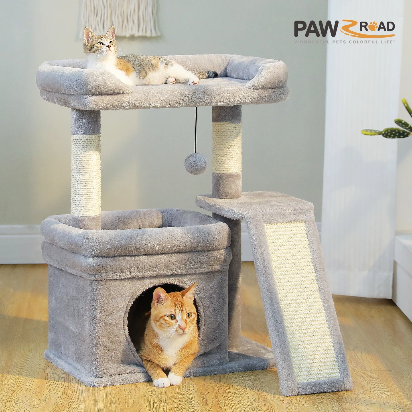 PAWZ Road Small Cat Tree Indoor Tower With Sisal Post